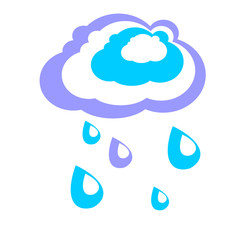 Obraz premium Rain cloud. Simple graphics in flat style. Sign of spring and au
