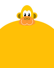 Monkey isolated. Chimpanzee head on white background