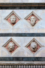Marble sculptures on facade, Saint John Baptistry of Siena, Tuscany, Italy