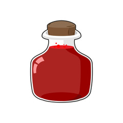 bottle Health games. Transparent Glass Bank with ancient magical