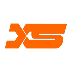 Vector initial letter XS logo icon orange color design template