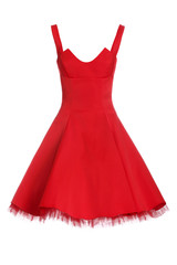 Red dress  isolated on white background. - obrazy, fototapety, plakaty