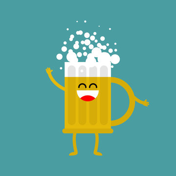 Beer happy isolated. lager mug on white background. drinking for