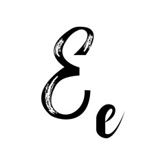 letter E  alphabet vector handwritten calligraphy font