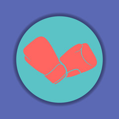 Red boxing gloves icon.