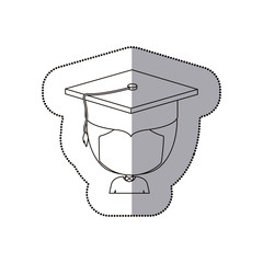 Boy with graduation cap icon. University education and school theme. Isolated design. Vector illustration