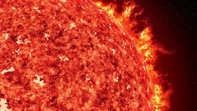 sun with solar wind and coronal mass ejection close up 4k UHD 11613
