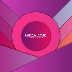 Vector material design background. Abstract creative concept layout template. For web and mobile app, paper art illustration, style blank, poster, booklet. Motion wallpaper element. Flat ui.