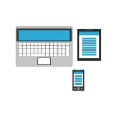 Laptop tablet and smartphone icon. Device gadget technology and electronic theme. Isolated design. Vector illustration