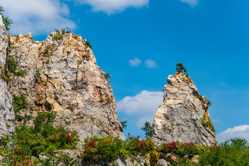 Peak of Mountain with Blue Sky Background.