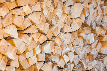 view of a stack firewood for winter