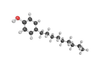 3d structure of 4-nonylphenol, a branched nonylphenol and the mo