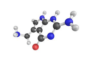 3d structure of 7-Aminomethyl-7-carbaguanine, a substitute of th