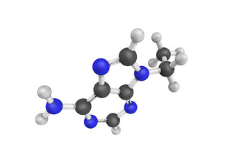 3d structure of 9-Ethyl Adenine, used in the manipulation of osm