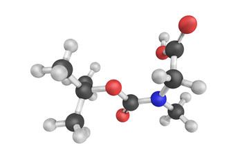 3d structure of boc-sarcosine, an amino acid in the form of crys