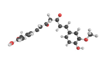 3d structure of Curcumin, a bright yellow chemical produced by s