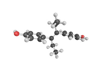 3d structure of Diethylstilbestrol, a synthetic, non-steroidal e