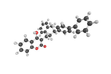 3d structure of Difenacoum, an anticoagulant of the 4-hydroxycou