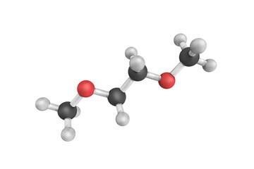 3d structure of Dimethyl ether (DME), also known as methoxymetha