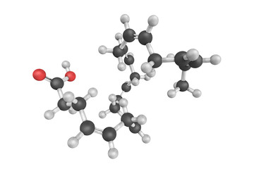 3d structure of Docosahexaenoic acid (DHA), an omega-3 fatty aci