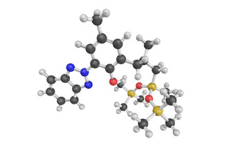 3d structure of Drometrizole trisiloxane (INCI), a lipophilic be