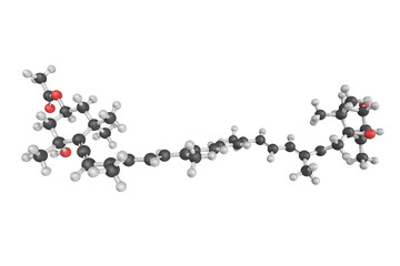 3d structure of Fucoxanthin, a xanthophyll found as an accessory