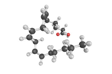 3d structure of Gamma-linolenic acid or GLA (γ-Linolenic acid),