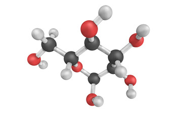 3d structure of Glucopyranose, a solid form of glucose crystalli
