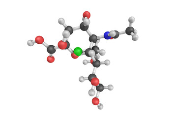 3d structure of Lactaminic acid, an N-acyl derivative of neurami