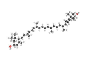 3d structure of Lutein, a xanthophyll and one of 600 known natur
