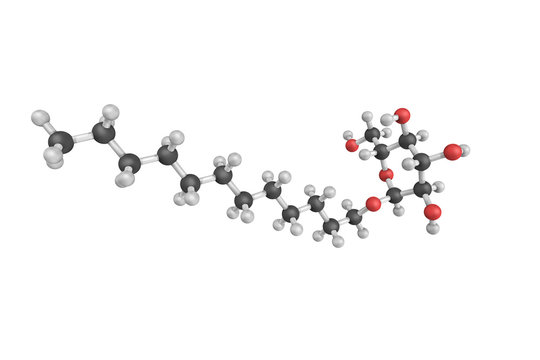 3d structure of Lauryl glucoside, a surfactant used in cosmetics