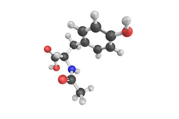 3d structure of N-Acetyl L-Tyrosine, an acetylated form of L-Tyr
