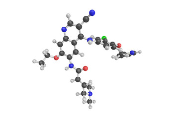 3d structure of Neratinib, a tyrosine kinase inhibitor under inv