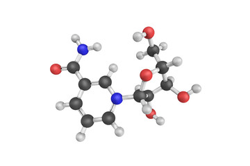 3d structure of Nicotinamide riboside (NR), a pyridine-nucleosid