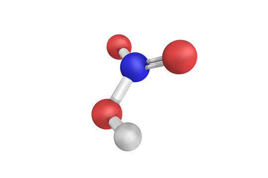 3d structure of Nitric acid, a highly corrosive mineral acid and