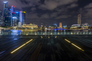 Fototapeta premium Singapore at night, bay
