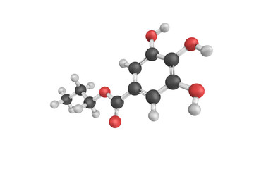 3d structure of Propyl gallate, an ester formed by the condensat