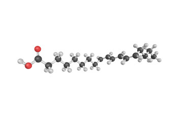 3d structure of Punicic acid (also called trichosanic acid), a p