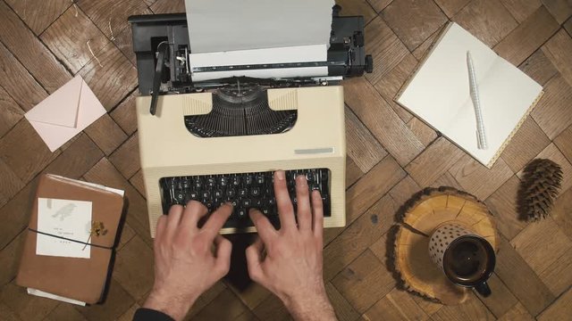 Writing on an old typewriter