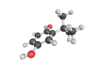 3d structure of tert-Butylhydroquinone (TBHQ), an aromatic organ