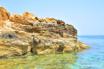 Rocks on the coast of Cretan Sea.