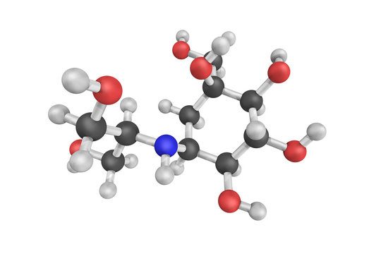 3d structure of Voglibose, an alpha-glucosidase inhibitor used f
