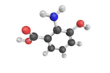 3d structure of 3-Hydroxyanthranilic acid, an intermediate in th