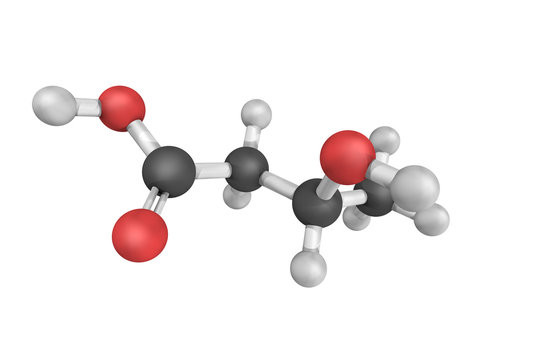 3d structure of 3-hydroxybutyric acid, an organic compound and a