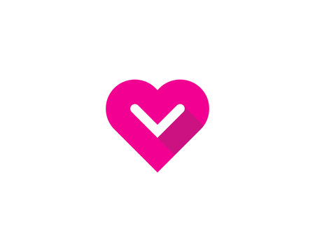 Initial Letter V Love Logo Design Element
