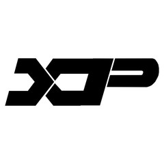 Vector initial letter XP logo icon black color design template