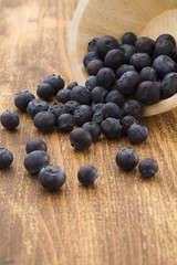 Tasty blueberries in basket