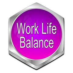 Work Life Balance button - 3D illustration