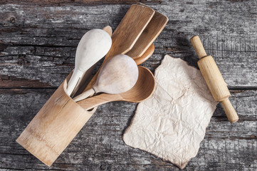 wooden utensil in kitchen