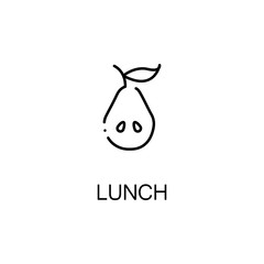 Pear flat icon or logo for web design.